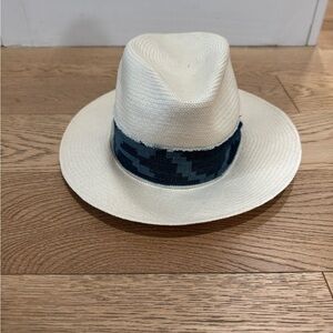 Rag & Bone Cream Fedora with Denim Band